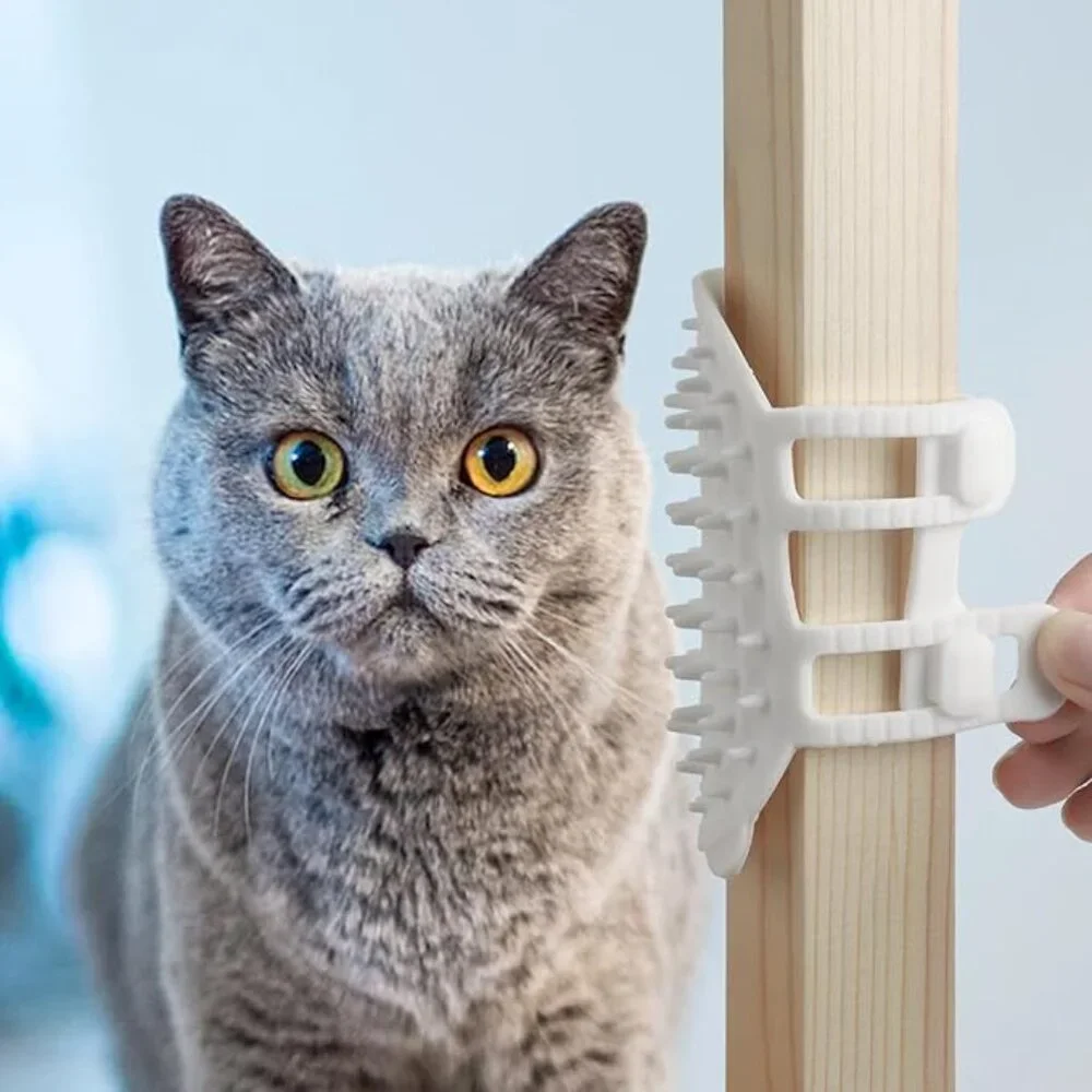 Two (2) Self Cleaning Cat Brush & Scratcher - White